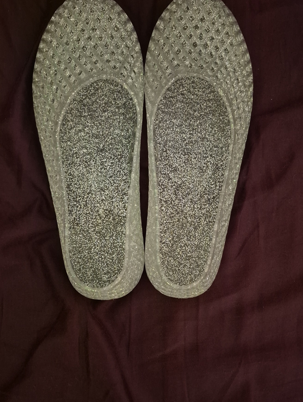 wonder nation Girls' Glitter Jelly Slip-On Sandals - Silver